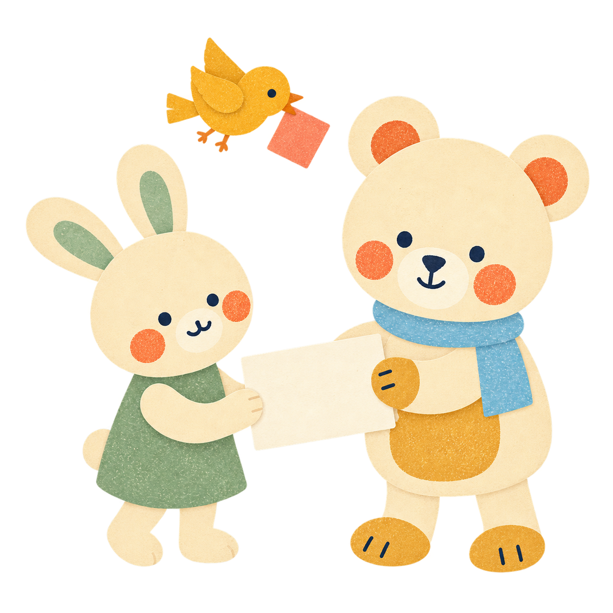 体験や経験を共有する応援のイラスト